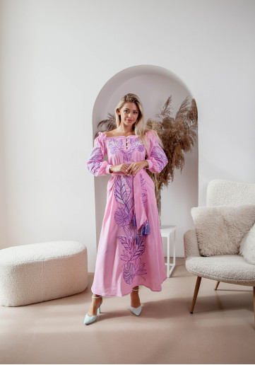 Вишите плаття Княжна  (рожева) купити в Україні від виробника Галичанка