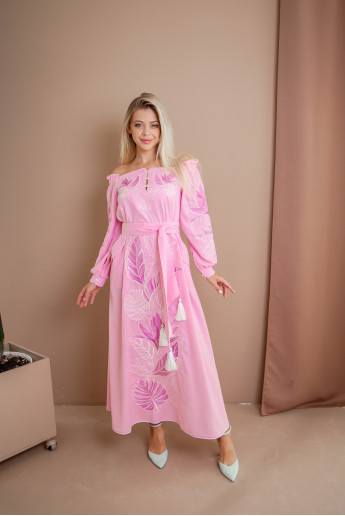 Купить вышитое платье Княжна (розовая) в Украине от производителя Галычанка