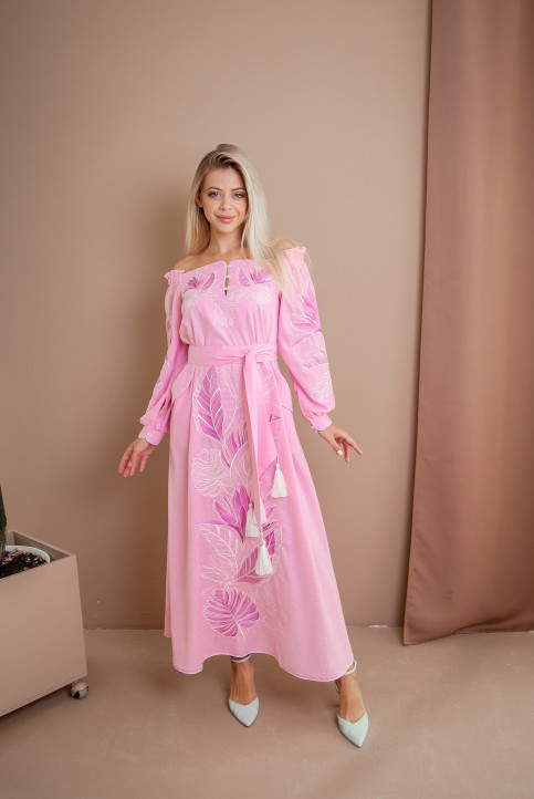 Вишите плаття Княжна (рожева) купити в Україні від виробника Галичанка фото 1