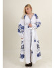 Купити вишиту сукню Паризький букет (білий з синім) в Україні від виробника Галичанка фото 1>