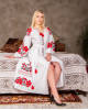 Купити вишиту сукню Паризький букет (біла з червоним) в Україні від виробника Галичанка фото 1>