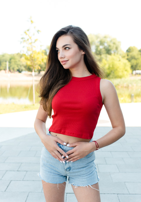 Купити жіночу футболку casual Топ (червоний) в Україні від Галичанка фото 1