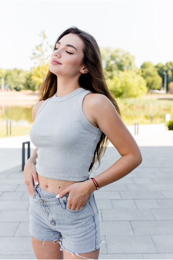 Купити жіночу футболку casual Топ (сірий світло) в Україні від Галичанка