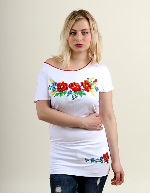 Купити жіночу туніку з вишивкою Рапсодія (білий) в Україні від Галичанка фото 2