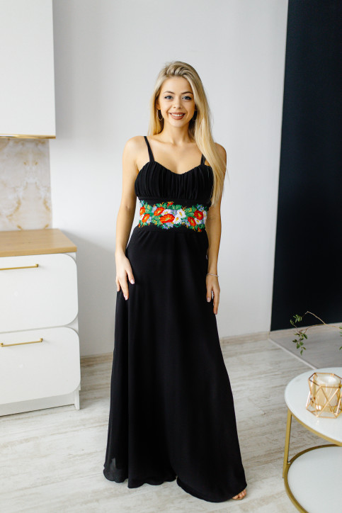Вишите плаття Лебідка (чорна) купити в Україні від виробника Галичанка фото 1