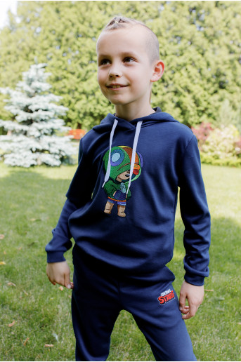 Дитячий спортивний костюм Леон ( темно синій) з принтом | Галичанка