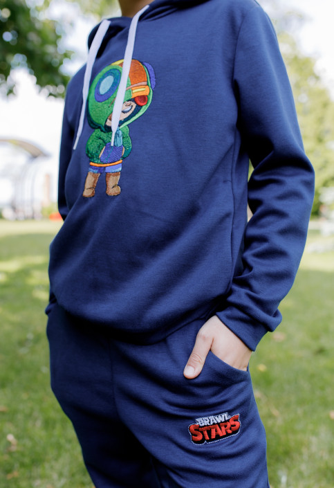 Детский спортивный костюм с принтом Леон (темно синий)| Галичанка фото 2