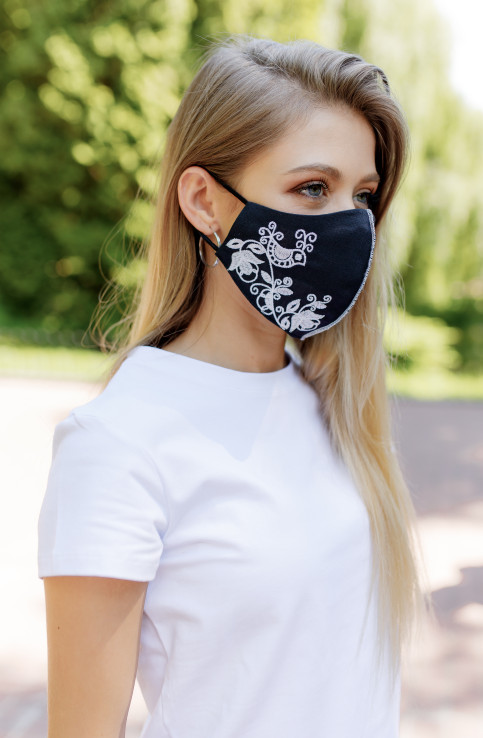 Купити захисну маску  Зозуля (чорна) в Україні від виробника Галичанка фото 1