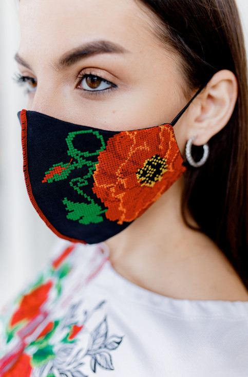 Купити захисну маску Гармонія (чорна) в Україні від виробника Галичанка фото 2