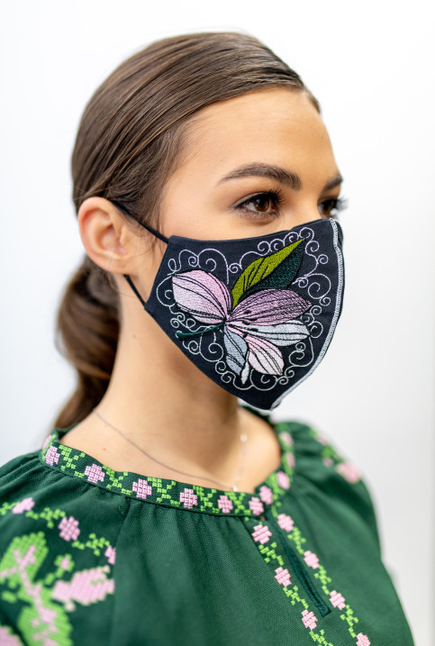 Купити захисну маску Ліліана (чорна) в Україні від виробника Галичанка фото 1