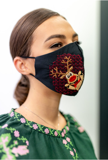 Купити захисну маску Позитивчик (чорна) в Україні від виробника Галичанка