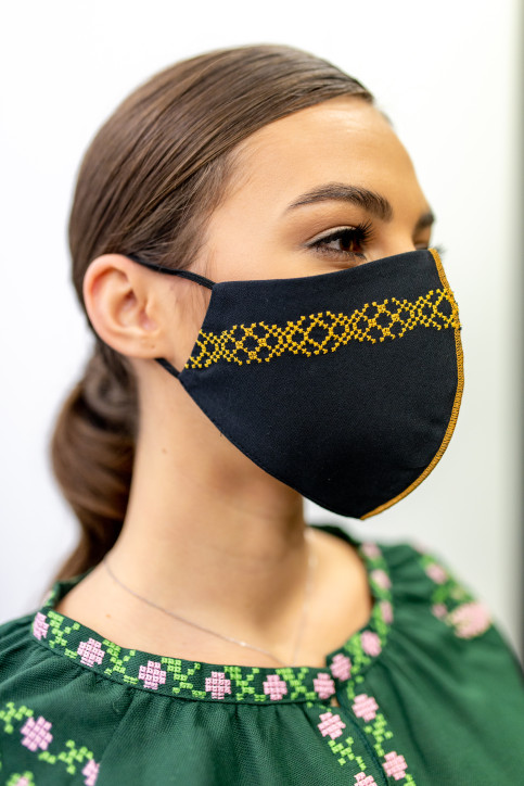 Купити захисну маску Смужка (чорна з золотом) в Україні від виробника Галичанка фото 1