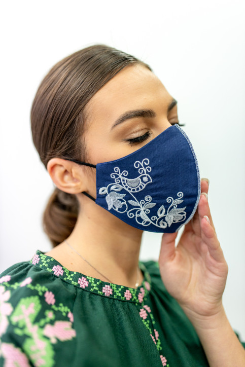 Купити захисну маску Зозуля (синя) в Україні від виробника Галичанка фото 1