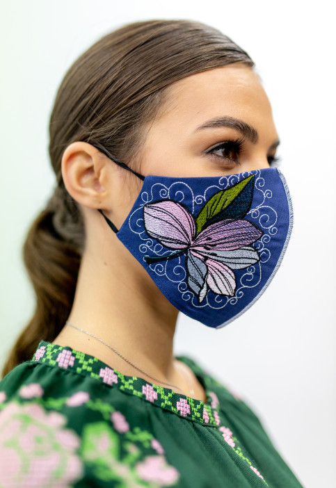 Купити захисну маску Ліліана (синя) в Україні від виробника Галичанка фото 1