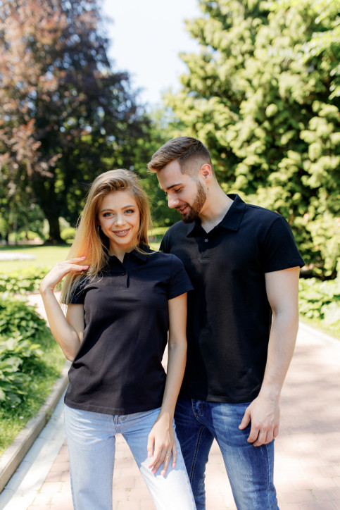 Купить парную футболку Комплект Поло ( черний) в Украине от Галычанка фото 1