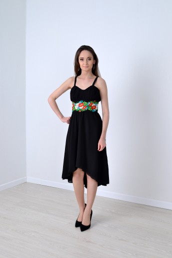 Вишите плаття Інтрига (чорна) купити в Україні від виробника Галичанка