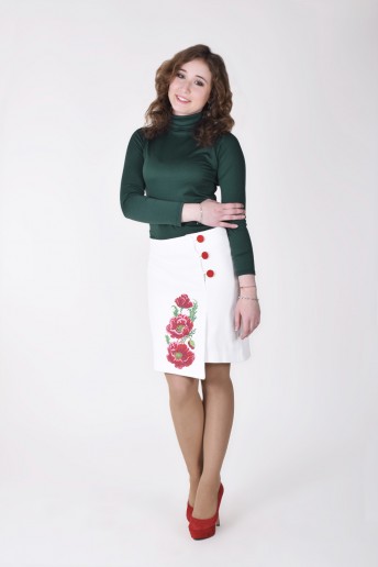 Купить юбку с вышивкой Маків цвіт в Украине от Галычанка