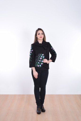 Купить женский жакет с вышивкой Колокольчик (черное) в Украине от Галычанка