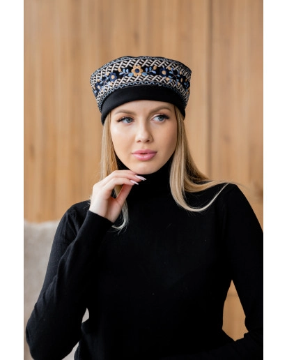 Берет Пелюстковий штрих (чорний)