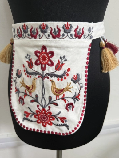 Ладунка Соловейко (молочная) вышитая крестиком – поясная сумочка с вышивкой | Галичанка