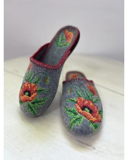 Женские тапки Маковка (серые)
