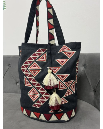 trupilska mozaika (czarny z wiśnią)