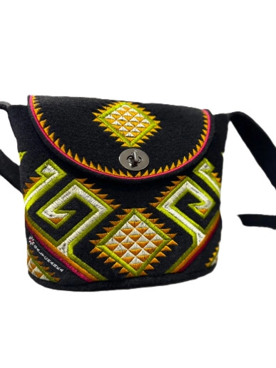 Сумка шопер Леля (чорна з золотом) з вишивкою по Україні від Галичанка