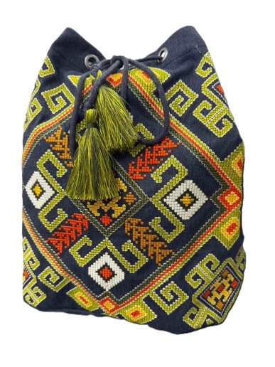 Сумка шопер Барви Поділля (сірий т. з зеленим) з вишивкою по Україні від Галичанка