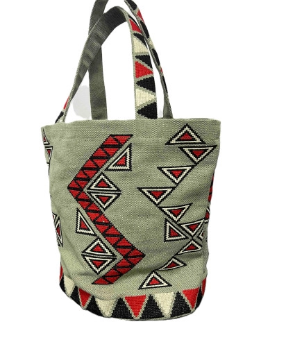 Трипільська мозаїка (зелена з червоним)