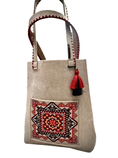 Сумка шопер этнохит с вышивкой по Украине от Галичанка