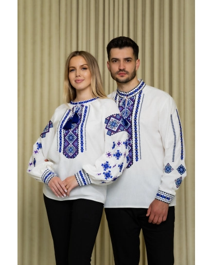 КОМПЛЕКТ "Руслан і Руслана" ( молочний з синім)