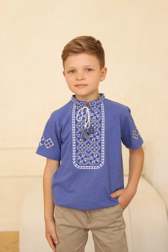 Ivanko (blue and blue) - хлоп.футб.к/р-виш джинс голубий виш.синьо-жовта Іванко Bft-084