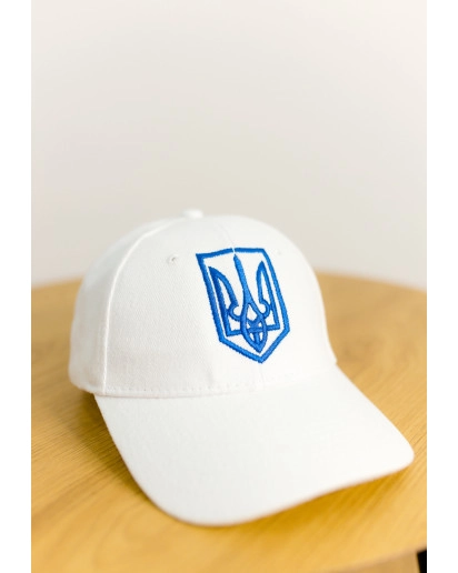 кепка Тризуб (белая с синим)