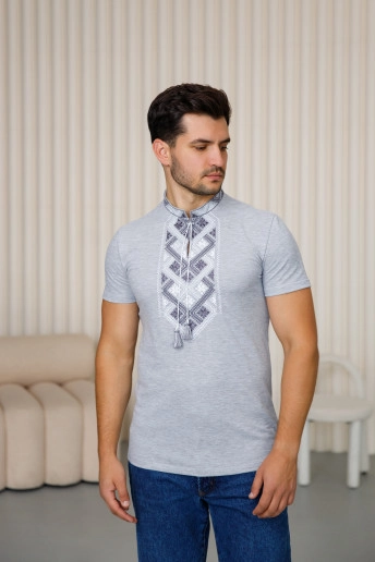 Купити чоловічу футболку вишиванку Спадщина (сіра) в Україні від Галичанка