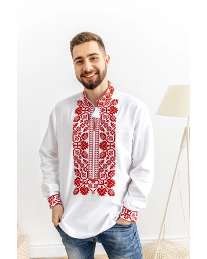 Всеволод (лен белый с красным)