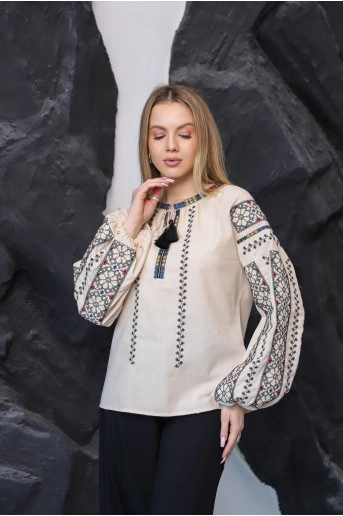 Вишиванка жіноча Дарунок роду (бежева св.)в Україні від Галичанка
