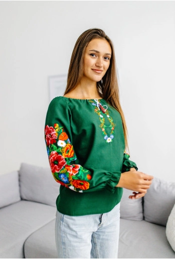 Women's vyshyvanka Polumyanyy vykhor in Ukraine by Galychanka