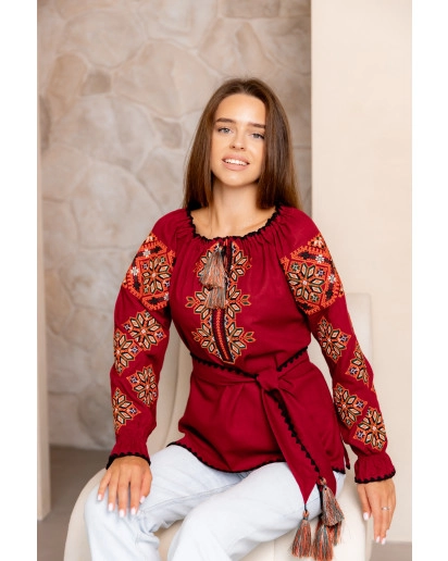 Syziria  (burgundy with orange)