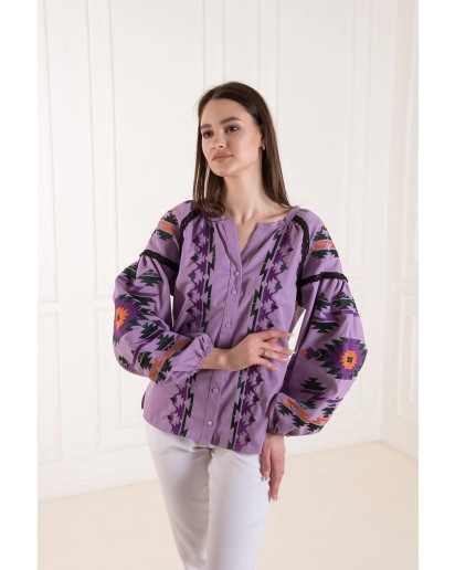 Трембита (лаванда с зеленой) кружево