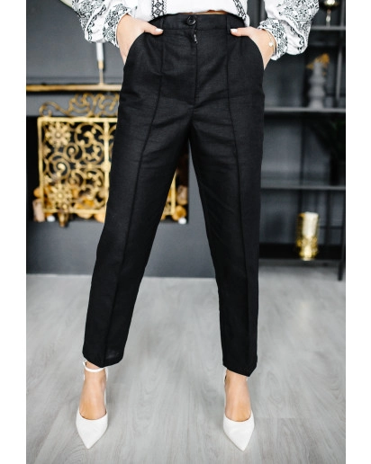 жін.штани льон чорні Wtr-0250